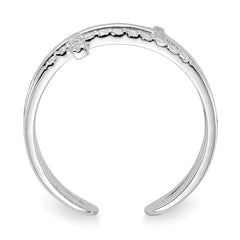 Sterling Silver E-coated CZ Cross Open Back Ring - 2