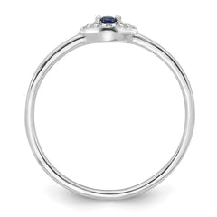 Sterling Silver Rhodium-plated Blue and Clear CZ Evil Eye Ring - 3