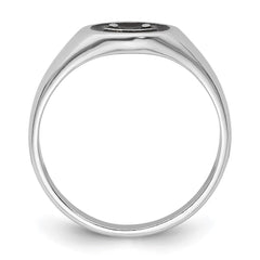 Sterling Silver Rhodium-plated Black Enamel Smiley Face Ring - 3