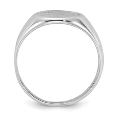 Sterling Silver Rhodium-plated Polished Rose Signet Ring - 2