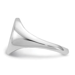 Sterling Silver Rhodium-plated Polished Rose Signet Ring - 2