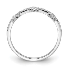 Sterling Silver Rhodium-plated Clear CZ Knot Ring - 3