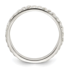 Sterling Silver Chain Inlay Design 3mm Band - 2