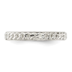 Sterling Silver Chain Inlay Design 3mm Band - 2