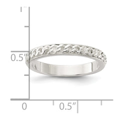 Sterling Silver Chain Inlay Design 3mm Band - 2