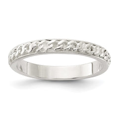 Sterling Silver Chain Inlay Design 3mm Band - 2