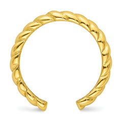 Sterling Silver Flash Gold-plated Textured Twist Adjustable Ring