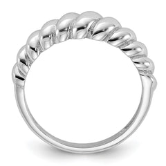 Sterling Silver Rhodium-plated Scalloped Ring - 2