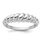 Sterling Silver Rhodium-plated Scalloped Ring - 2