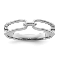 Sterling Silver Rhodium-plated Polished Ring - 3