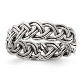 Sterling Silver Oxidize and Polished 6mm Braided Band - 2