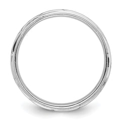 Sterling Silver Rhodium-plated with Antiqued 9mm Zig Zag Band Ring