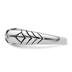 Sterling Silver Rhodium-plated Antiqued Double Skull Ring - 3