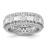 Sterling Silver Rhodium-plated CZ Eternity Band - 2