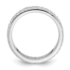 Sterling Silver Rhodium-plated 4mm CZ Eternity Band - 3