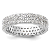 Sterling Silver Rhodium-plated 4mm CZ Eternity Band - 3