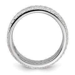 Sterling Silver Rhodium-plated 6mm CZ Eternity Band - 2