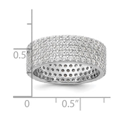 Sterling Silver Rhodium-plated 6mm CZ Eternity Band - 2