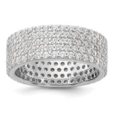 Sterling Silver Rhodium-plated 6mm CZ Eternity Band - 2