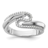 Pure Fire Sterling Silver Rhodium-plated Fancy CZ Ring - 2