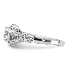Sterling Silver Rhodium-plated CZ Double Row Ring - 3