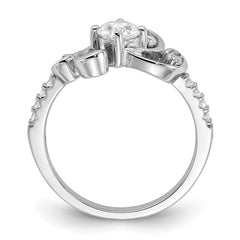 Pure Fire Sterling Silver Rhodium-plated Fancy CZ Ring - 3