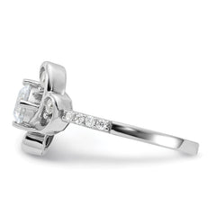 Pure Fire Sterling Silver Rhodium-plated Fancy CZ Ring - 3