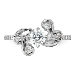 Pure Fire Sterling Silver Rhodium-plated Fancy CZ Ring - 3