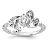 Pure Fire Sterling Silver Rhodium-plated Fancy CZ Ring - 3