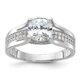 Sterling Silver Rhodium-plated CZ Ring - 3