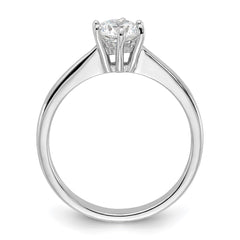 Sterling Silver Rhodium-plated 5mm Round CZ 6-prong Engagement Ring - 2