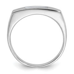 Sterling Silver Rhodium-plated Mother of Pearl Inlay Ring - 2