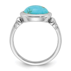 Sterling Silver Rhodium-plated Turquoise Ring - 2
