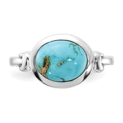 Sterling Silver Rhodium-plated Turquoise Ring - 3