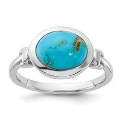 Sterling Silver Rhodium-plated Turquoise Ring - 3
