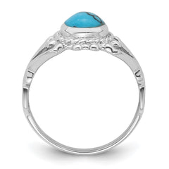 Sterling Silver Rhodium-plated Reconstituted Turquoise Ring - 3