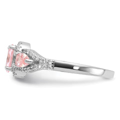 Sterling Silver Rhodium-plated Nano Crystal and CZ Ring - 3