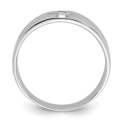 Sterling Silver Rhodium-plated Polished Cut-out Cross Ring - 2