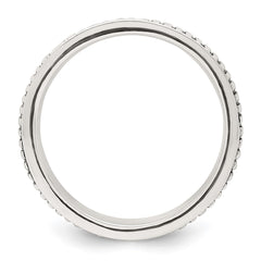 Sterling Silver Polished Oxidized Patterned Men's Ring - 2