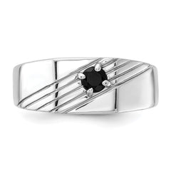 Sterling Silver Rhodium-plated Black Onyx Signet Men's Ring - 3