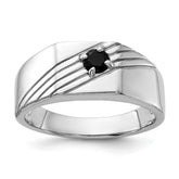 Sterling Silver Rhodium-plated Black Onyx Signet Men's Ring - 3