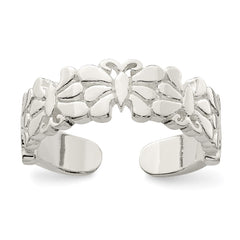 Sterling Silver Polished Butterflies Toe Ring