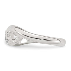 Sterling Silver Polished CZ Infinity Adjustable Toe Ring - 2