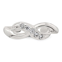 Sterling Silver Polished CZ Infinity Adjustable Toe Ring - 2