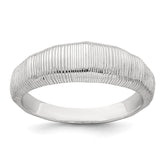Sterling Silver Polished and Grooved Size 6 Ring