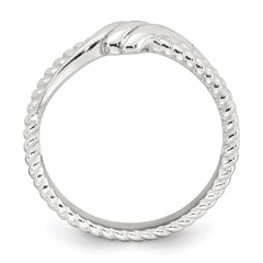 Sterling Silver Polished and Textured Fancy Twisted Size 7 Ring