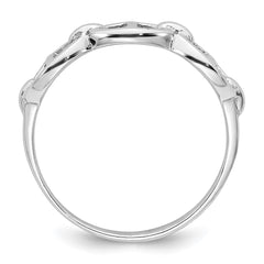 Sterling Silver Rhodium-plated Polished Mariner Link Size 6 Ring - 2