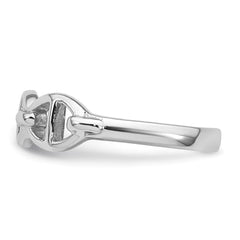 Sterling Silver Rhodium-plated Polished Mariner Link Size 6 Ring - 2