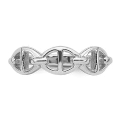 Sterling Silver Rhodium-plated Polished Mariner Link Size 6 Ring - 2