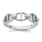 Sterling Silver Rhodium-plated Polished Mariner Link Size 6 Ring - 2